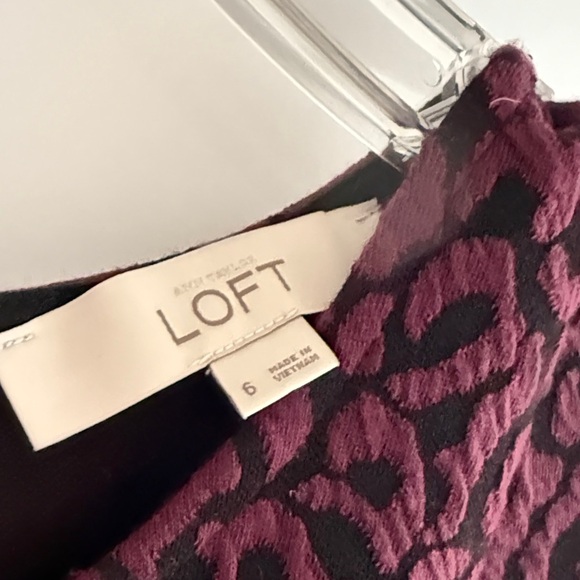 LOFT Black and Purple Brocade  Mini Dress - Picture 2 of 6